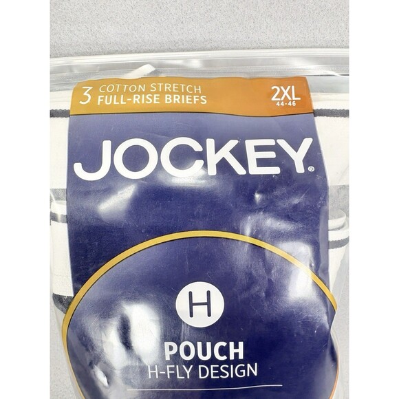 Men's Jockey Pouch H Fly Full Rise Brief Underwear XXL 3 Pk Black Gray Green 46 - Picture 16 of 16
